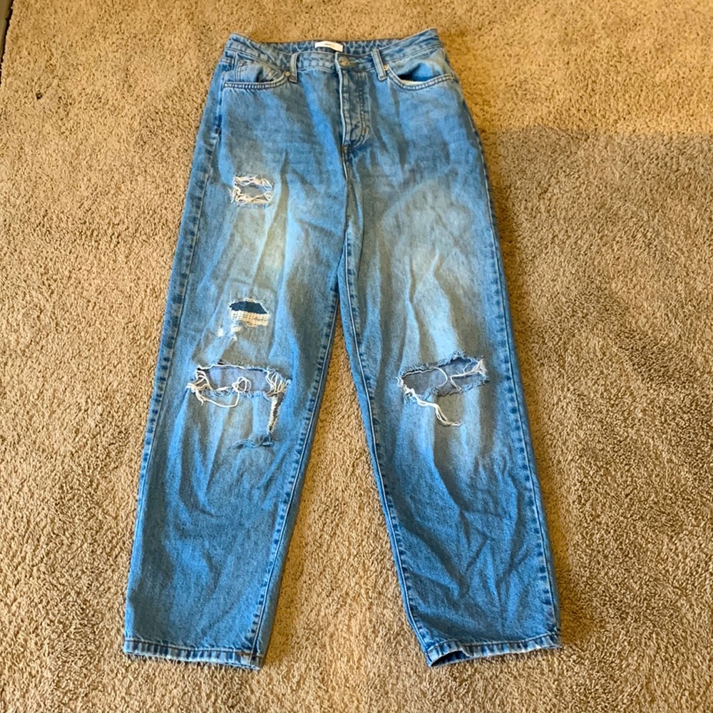 Forever 21 Baggy Ripped Jeans